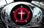 Harley Davidson Aluminum Twin Cam Air Cleaner Insert Cover Red Glowing Cross New. Price: $139.99.
