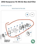 Air Box Cleaner Case Husqvarna TE310 2012 8000H0054 Used. Price: $74.95.