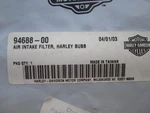 Harley-davidson Foam Air Filter Twincam 94688-00 Nos Used. Price: $12.00.