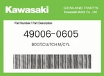 Kawasaki Genuine Boot,clutch M/cyl. 49006-0605 New. Price: $10.09.