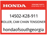 Honda Oem Part 14502-K28-911 Roller, Cam Chain Tensioner New. Price: $16.24.
