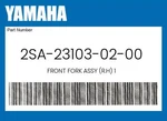 Yamaha Genuine Front Fork Assy (r.h) 2SA-23103-02-00 New. Price: $155.19.