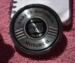 Harley Davidson Forged Billet Alum. Air Cleaner Cover Medallion Trim Insert #2 Used. Price: $150.00.