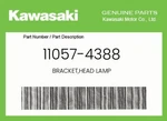 Kawasaki Genuine Bracket,head Lamp 11057-4388 New. Price: $14.09.