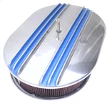 12" X Oval Classic Center Finned Blue Aluminum Air Cleaner W/washable Filter New. Price: $120.99.
