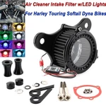 Cnc Air Cleaner Intake Filter Led Light For Harley Touring Electra Glide Softail New. Price: $50.34.