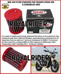 Bmc Air Filter For Triumph Speed 400 Scrambler X (FM01209) New. Price: $142.49.