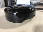 Harley Evo Style 8" Round Air Cleaner Cover Fat Boy Flst Black Gloss Powder Coat Remanufactured. Price: $89.95.