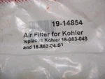 Rotary Air Filter 19-14854 Replaces Kohler 16 083 04-S, 883 04-S1 New. Price: $12.15.